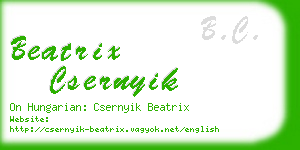 beatrix csernyik business card